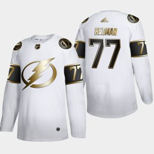 Herren Tampa Bay Lightning Eishockey Trikot Victor Hedman #77 Golden Edition Weiß Authentic